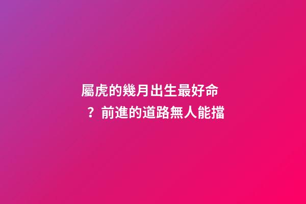屬虎的幾月出生最好命？前進的道路無人能擋